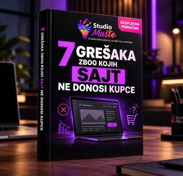 Besplatan priručnik 7 grešaka zbog kojih sajt ne donosi kupce, Studio Mašte